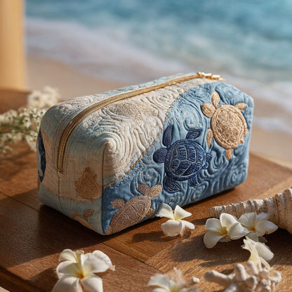 Eva - Quilted Toiletry Bag - Sea Turtle