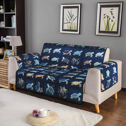 Coby - Quilted Sofa Cover Oceanic Pattern