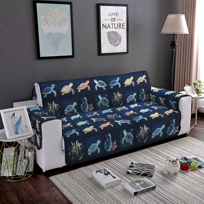 Coby - Quilted Sofa Cover Oceanic Pattern