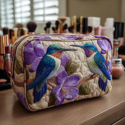 Opal - Quilted Toiletry Bag - Refined Hummingbird
