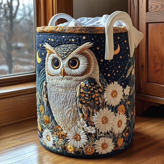 Quilted Laundry Basket - Owls