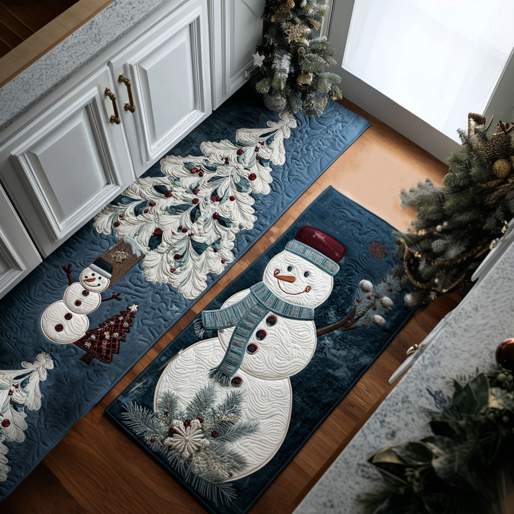 Paisley - 2-Piece Kitchen Mat Set - Snowy Winter