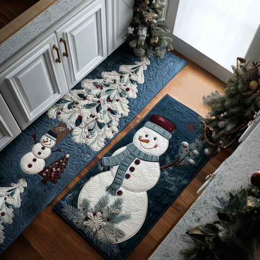 Paisley - 2-Piece Kitchen Mat Set - Snowy Winter