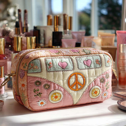 Guusje - Quilted Toiletry Bag - Pastel Bus