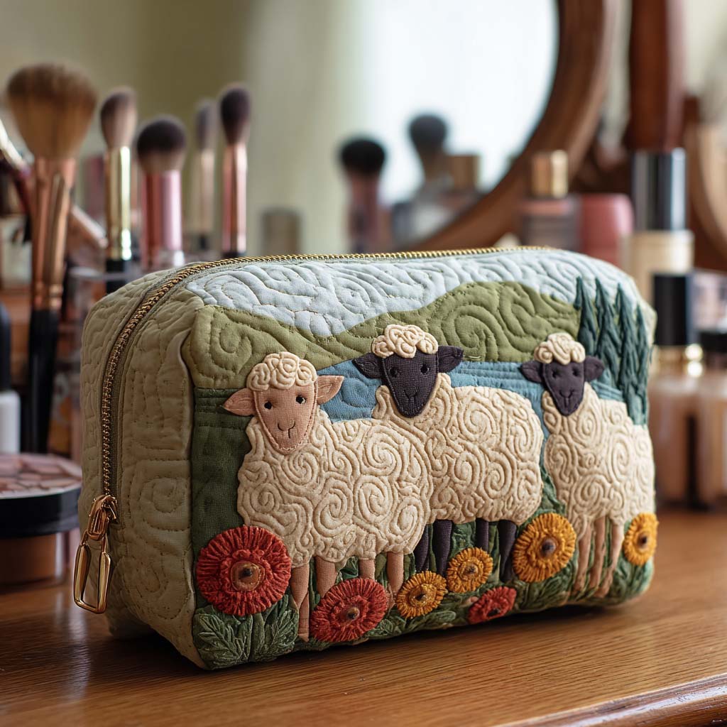 Loïs - Quilted Toiletry Bag - Sheep