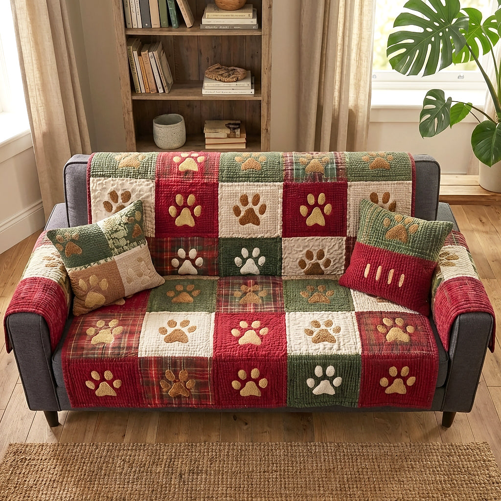 Tessa - Quilted Sofa Cover with Legs Christmas