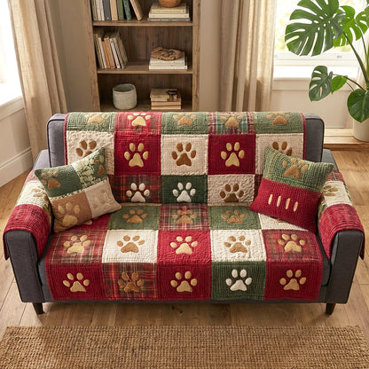 Tessa - Quilted Sofa Cover with Legs Christmas