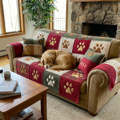 Tessa - Quilted Sofa Cover with Legs Christmas