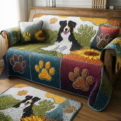 Wendy - Quilted Sofa Cover Paw Prints