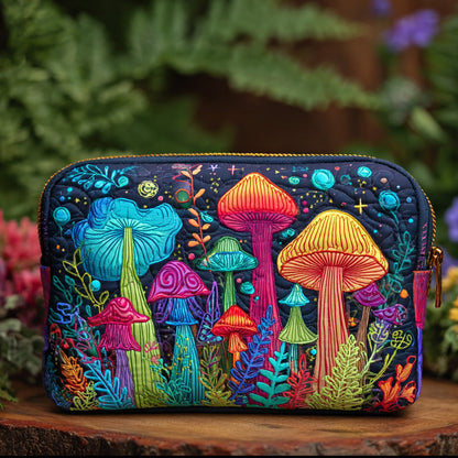 Elin - Quilted Toiletry Bag - Peace Mushrooms