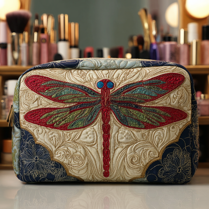 Yara - Quilted Toiletry Bag - Refined Dragonfly