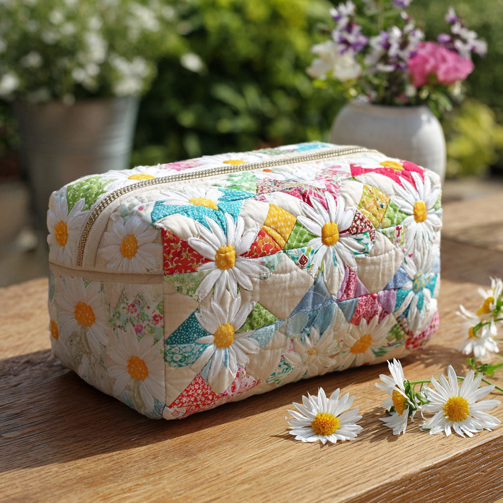 Lieke - Quilted Toiletry Bag - Refined Flowers