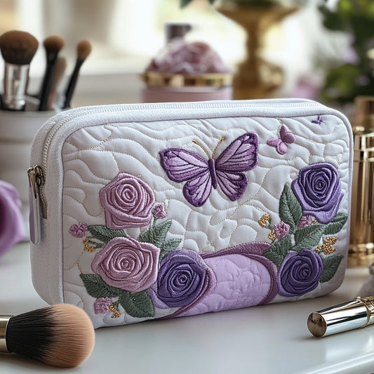 Sophie - Quilted Toiletry Bag - Elegant Purple