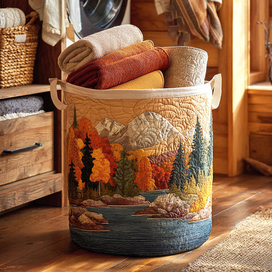 Quilted Laundry Basket - Autumn River