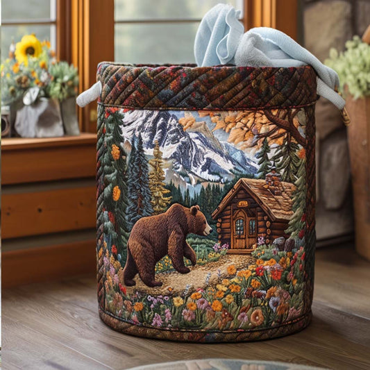 Quilted Laundry Basket - Bear's Cabin