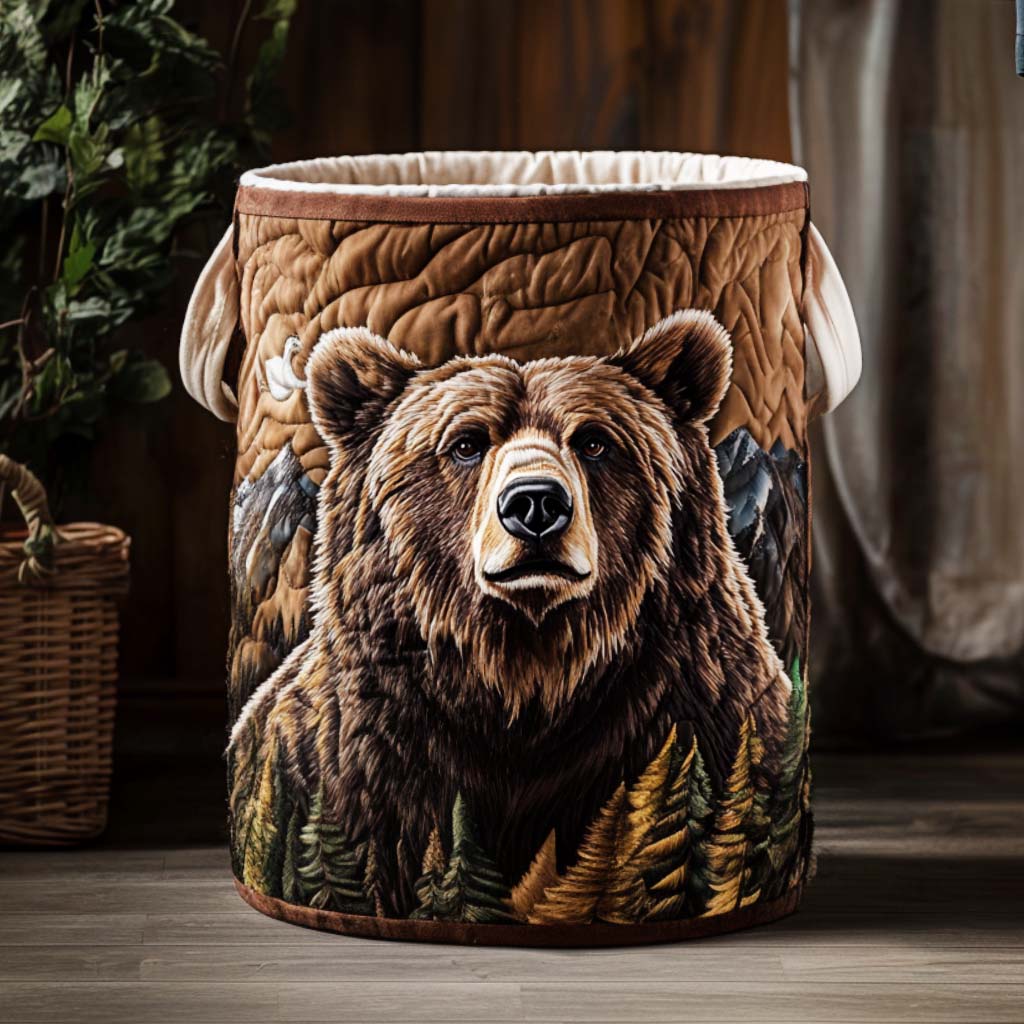 Quilted Laundry Basket - Bear's Forest Walk