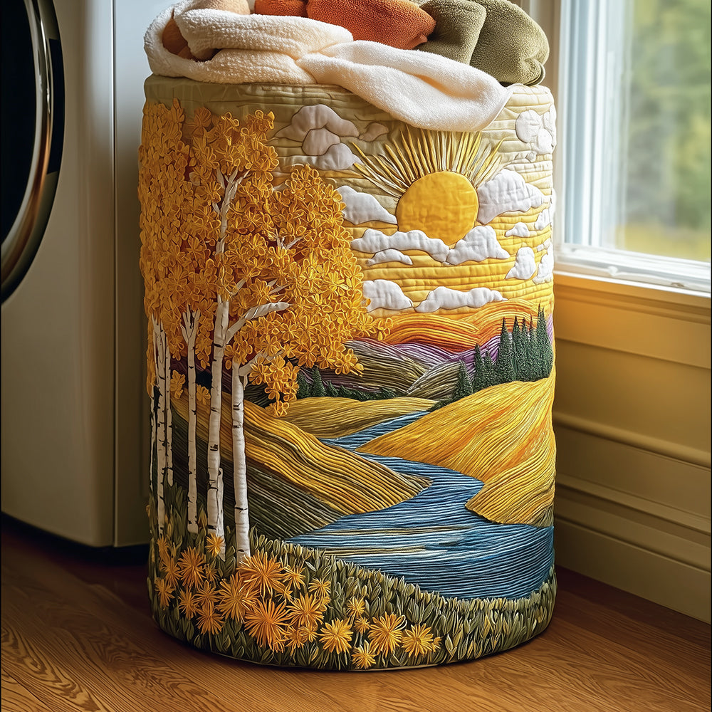 Quilted Laundry Basket - Birch Breeze