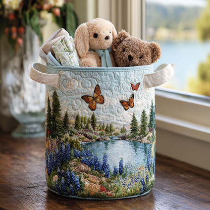 Quilted Laundry Basket - Blue Lupin