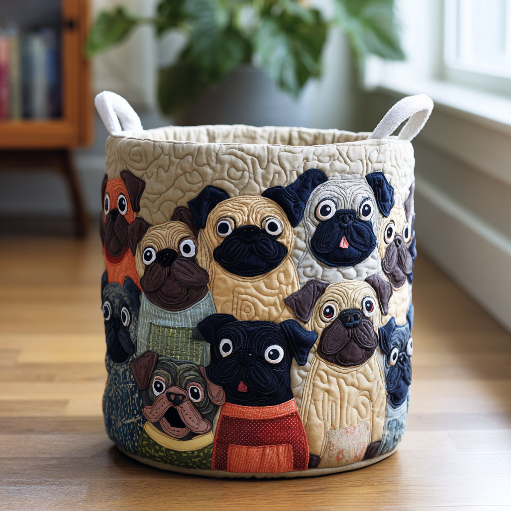 Quilted Laundry Basket - Bulldog Spirit