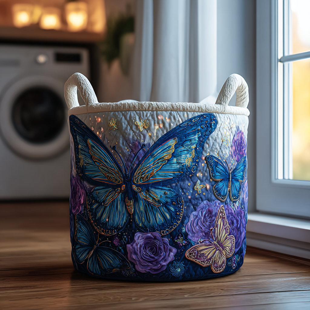 Quilted Laundry Basket - Butterflies