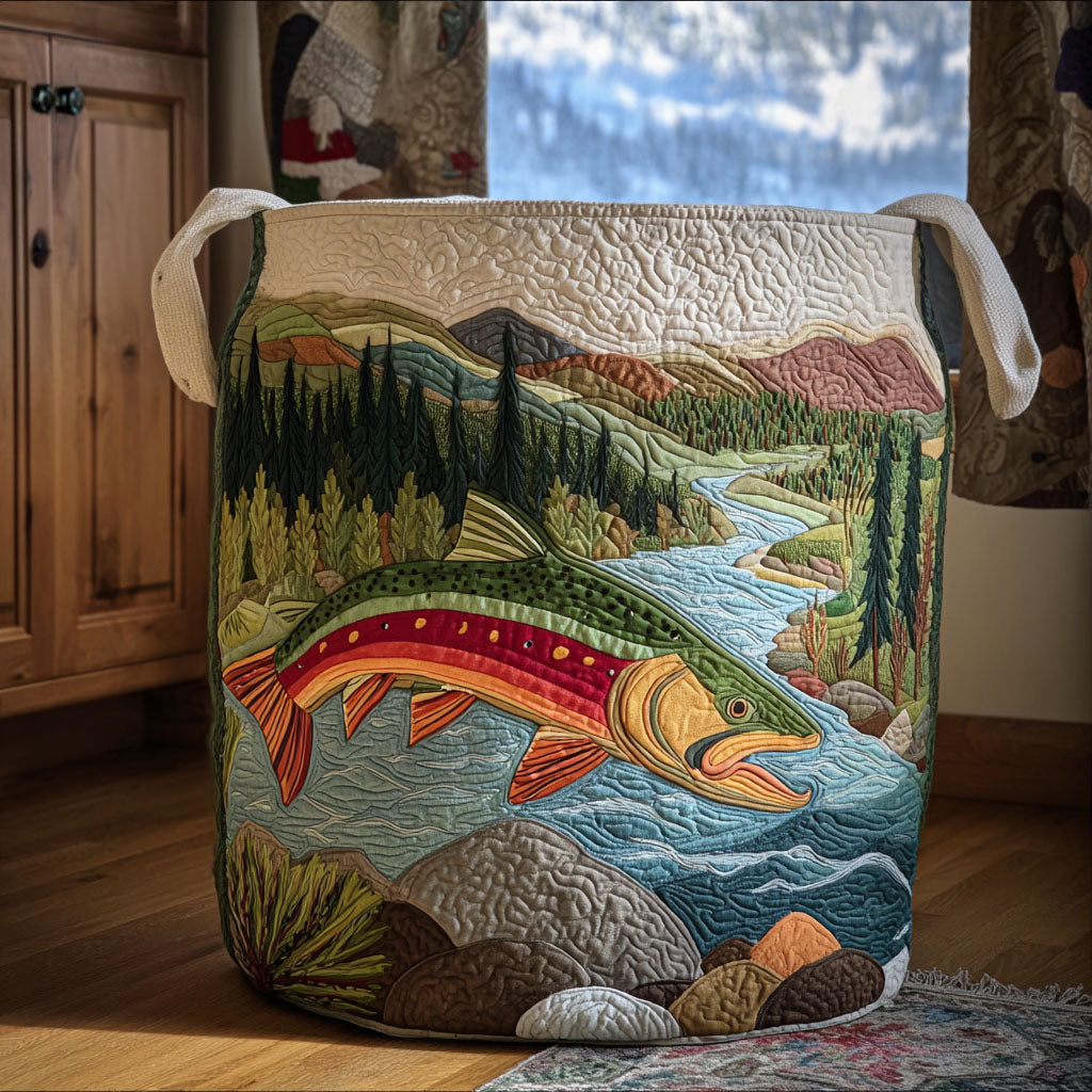 Quilted Laundry Basket - Calm Stream