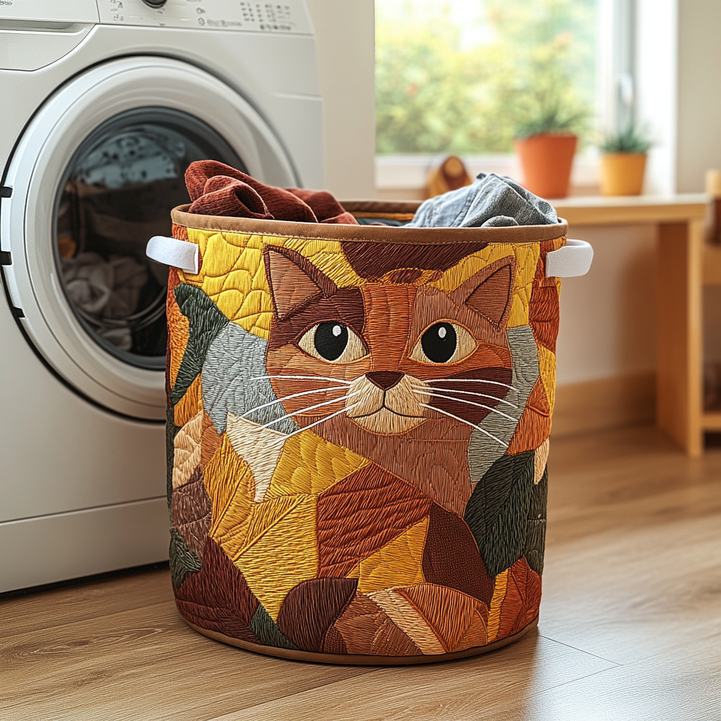 Quilted Laundry Basket - Cat Cocoon