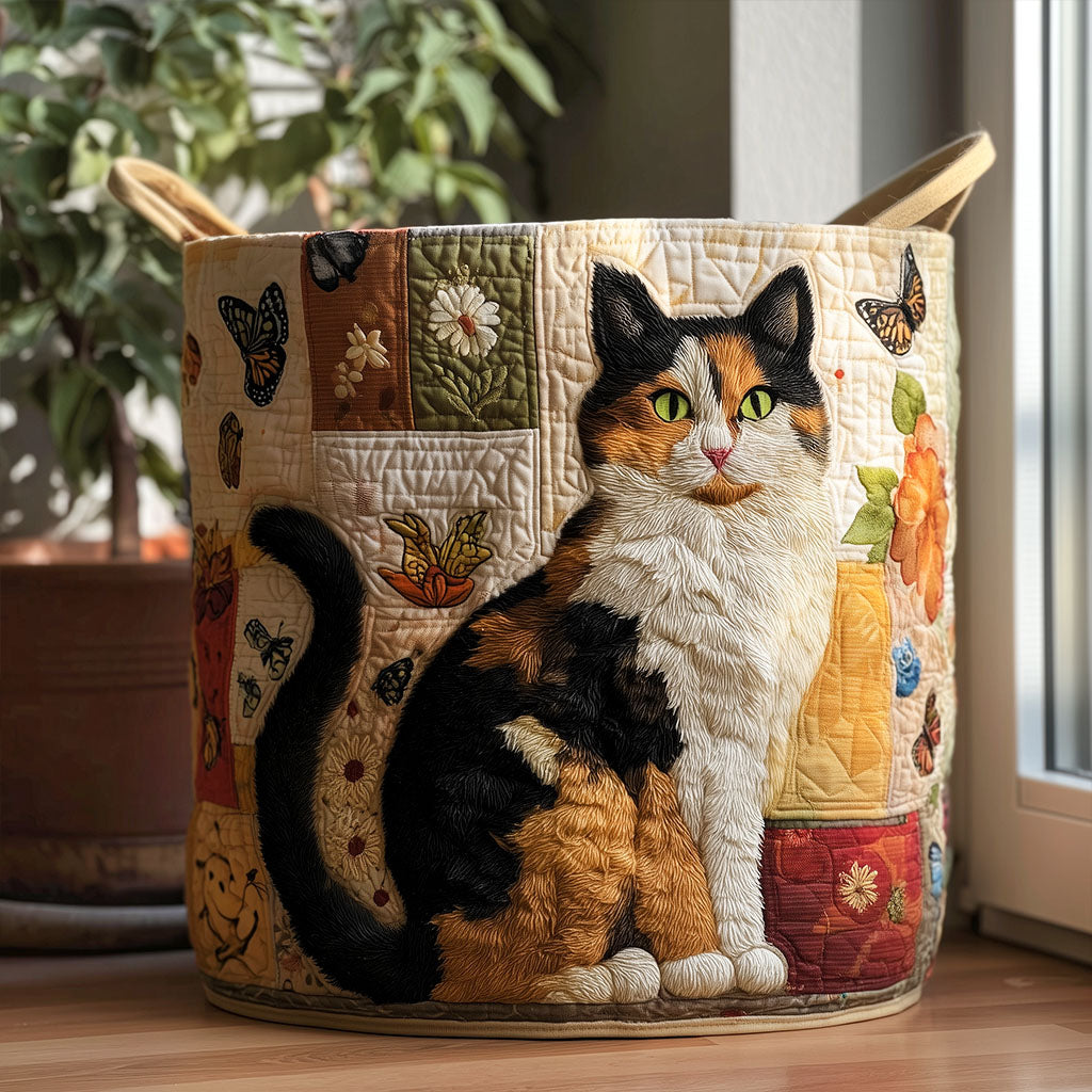 Quilted Laundry Basket - Cat Dreams