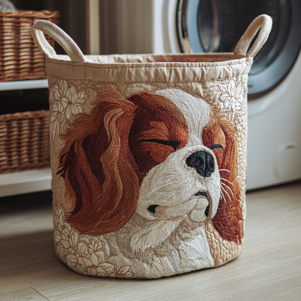 Quilted Laundry Basket - Cavalier King Charles