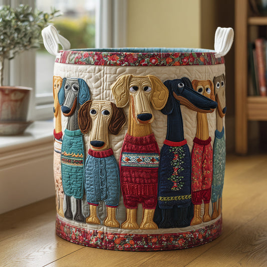 Quilted Laundry Basket - Cheerful Whiskers
