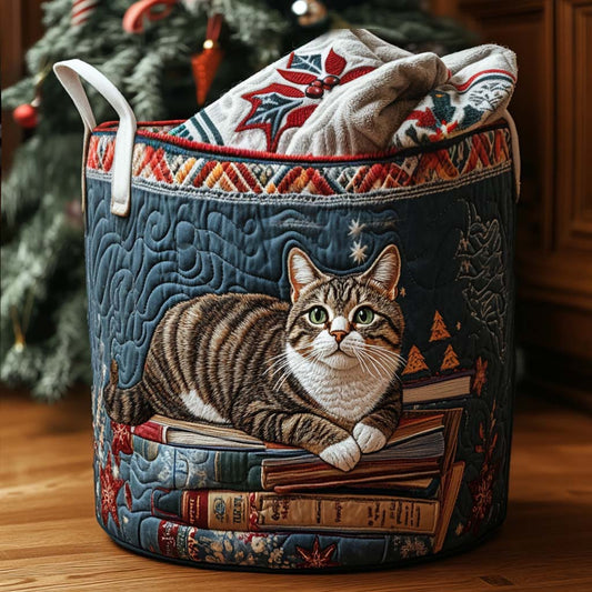 Quilted Laundry Basket - Christmas Pattern