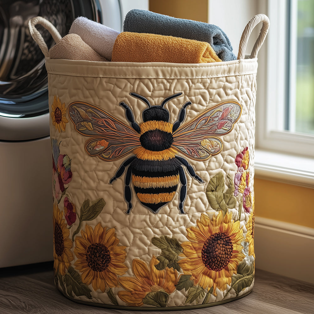 Quilted Laundry Basket - Cozy Bee