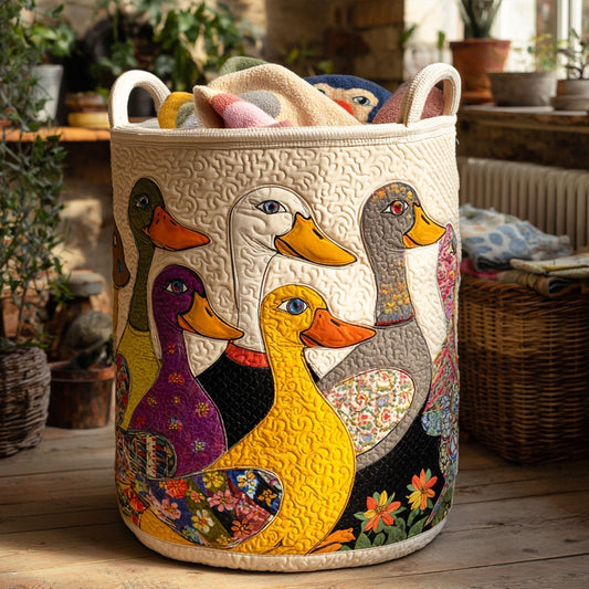 Quilted Laundry Basket - Crazy Duck