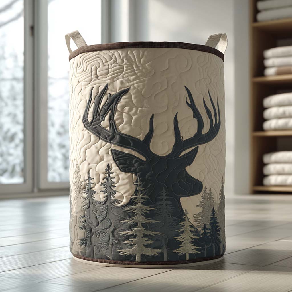 Quilted Laundry Basket - Deer