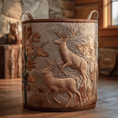 Quilted Laundry Basket - Deer