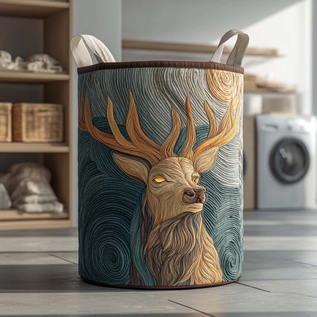 Quilted Laundry Basket - Deer
