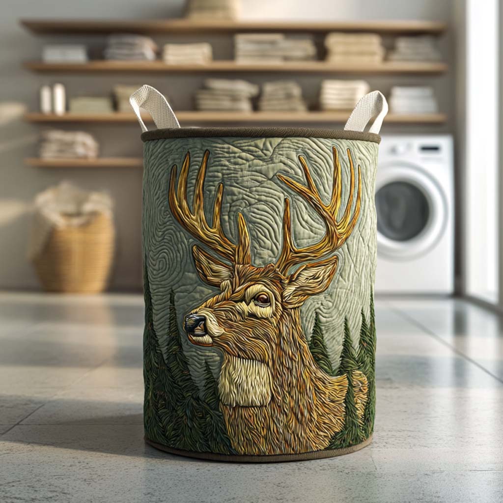 Quilted Laundry Basket - Deer