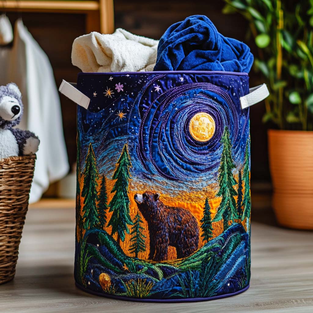 Quilted Laundry Basket - Dreamy Teddy Bear