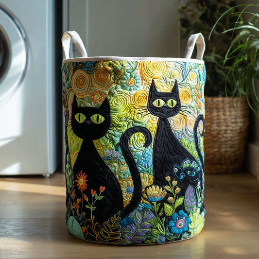 Quilted Laundry Basket - Feline Fiesta