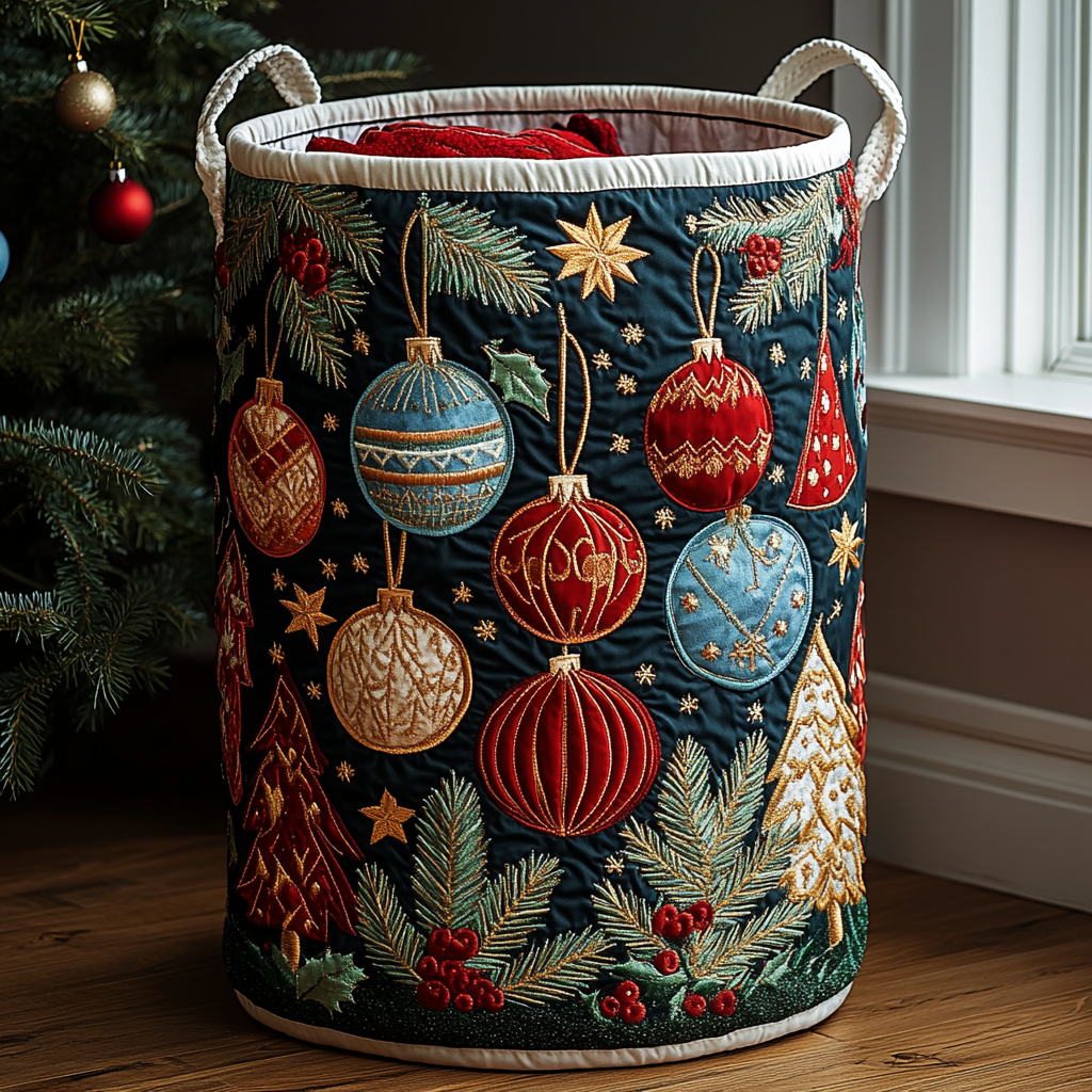 Quilted Laundry Basket - Festive Charm