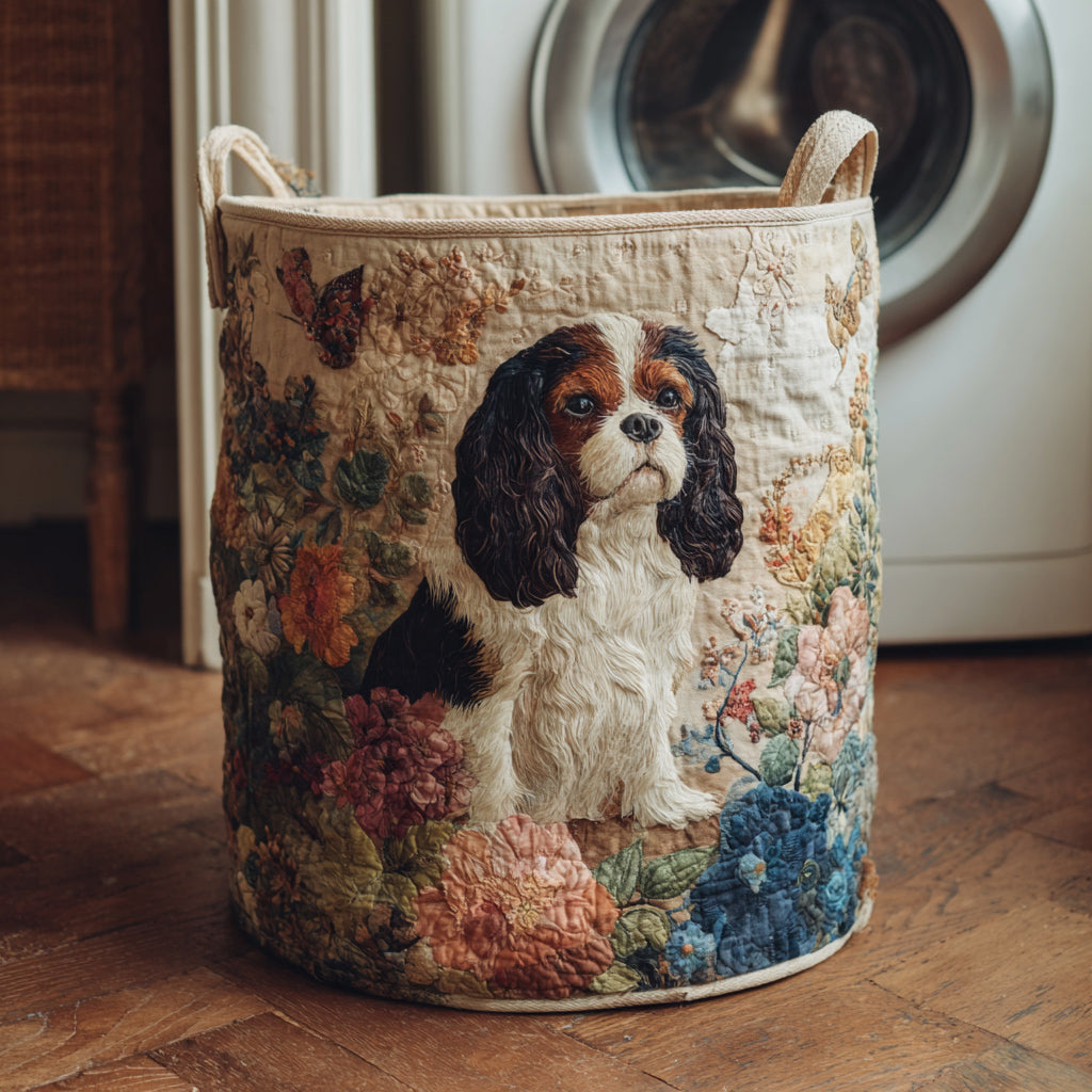 Quilted Laundry Basket - Floral Rider