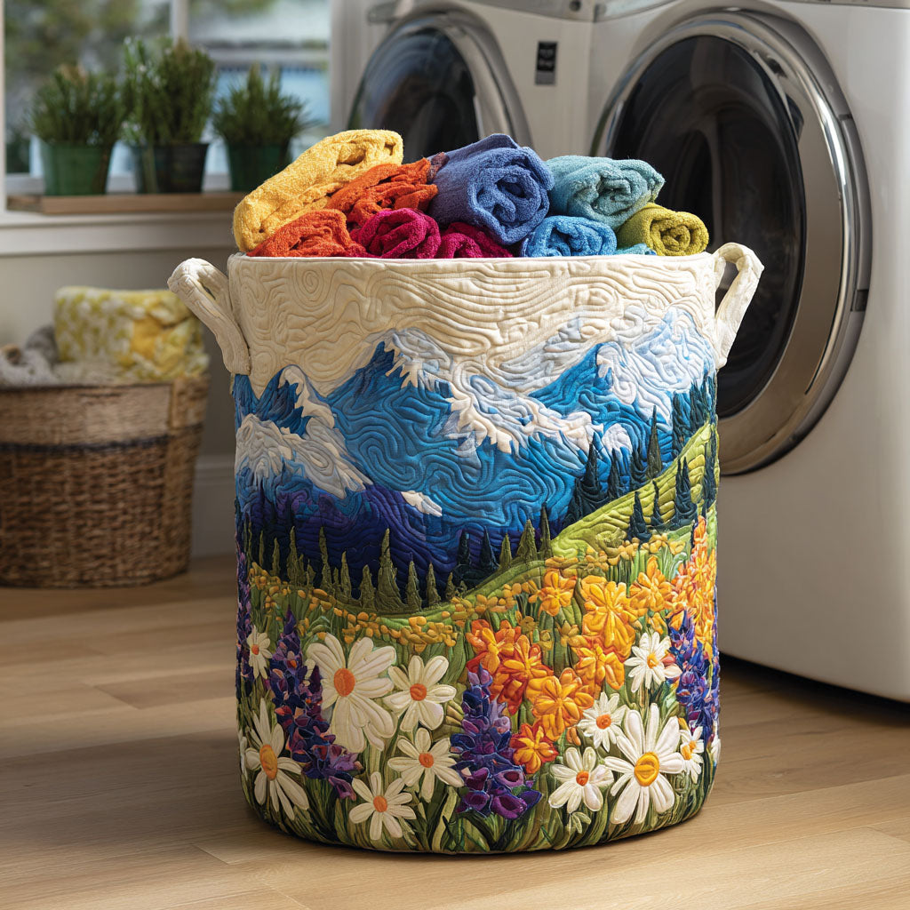 Quilted Laundry Basket - Flower Valley