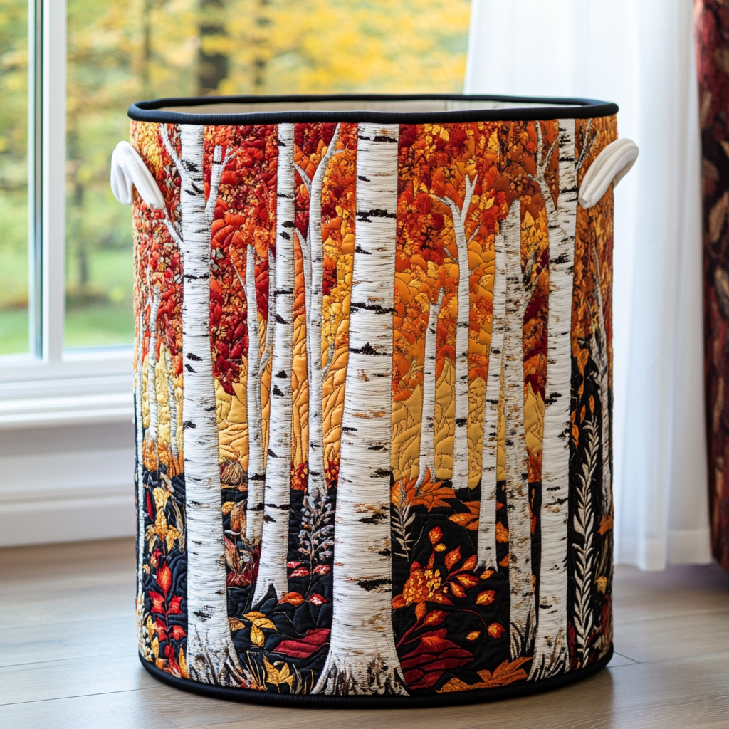 Quilted Laundry Basket - Forest