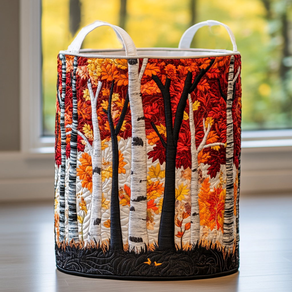 Quilted Laundry Basket - Forest