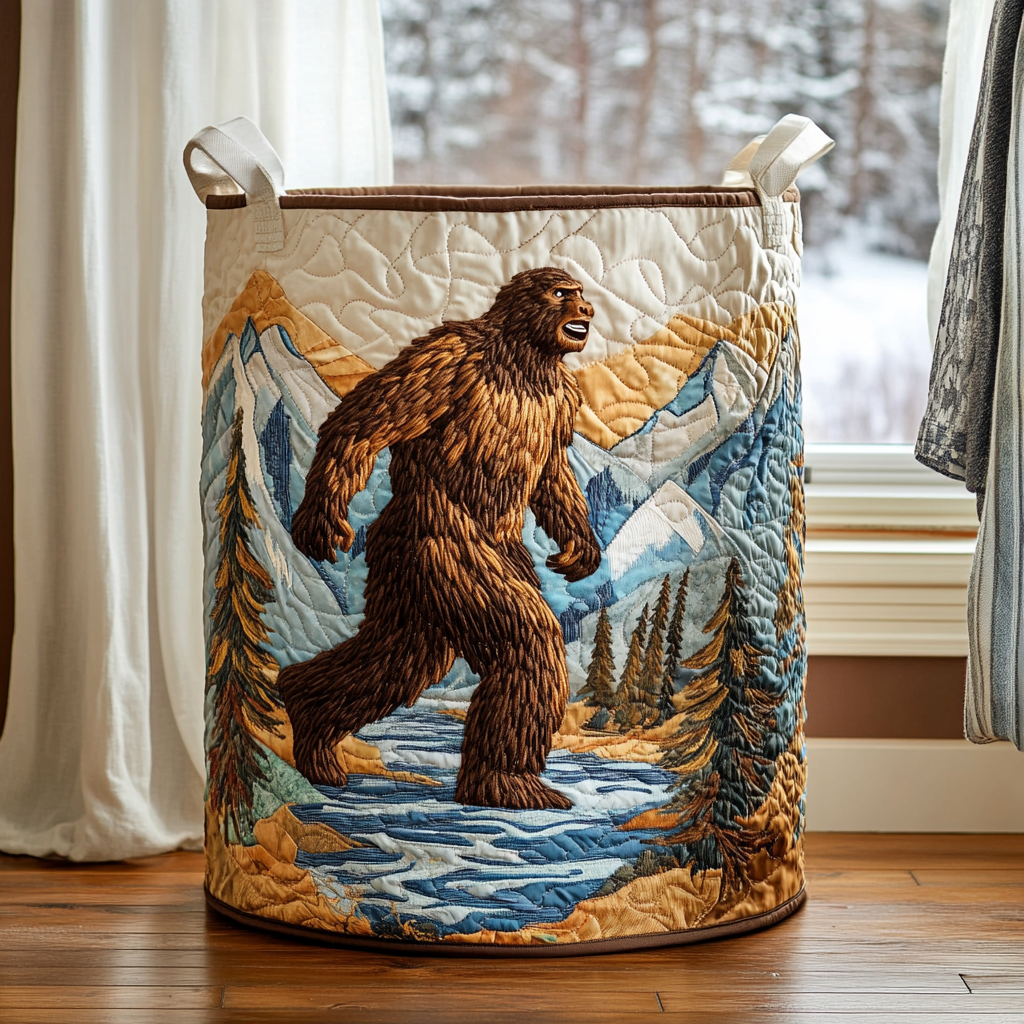 Quilted Laundry Basket - Forest