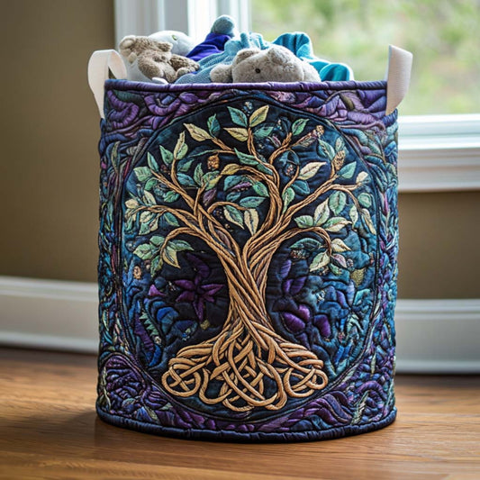 Quilted Laundry Basket - Forest Spirit