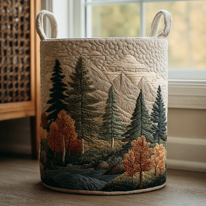 Quilted Laundry Basket - Forest