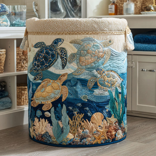 Quilted Laundry Basket - Glossy Shells
