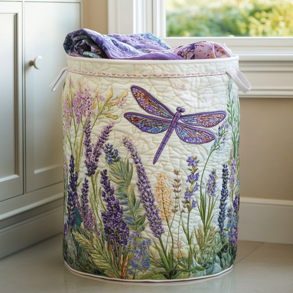 Quilted Laundry Basket - Golden Dragonfly