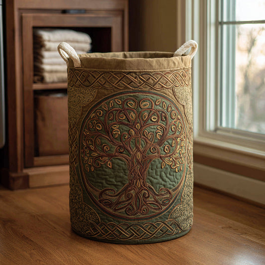 Quilted Laundry Basket - Golden Roots