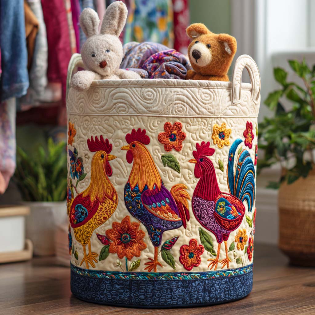 Quilted Laundry Basket - Hen's Hideaway